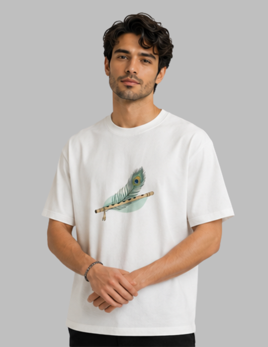 krsihna flute white men tshirt
