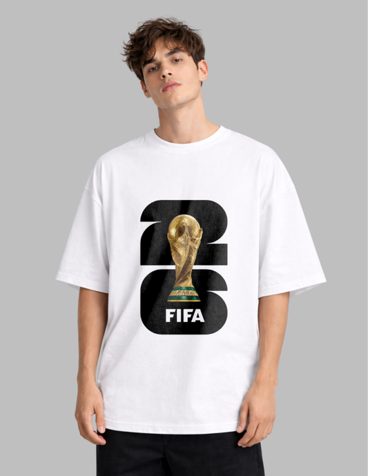 fifa white men oversized t-shirt