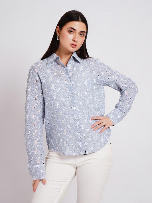 blue women shirt