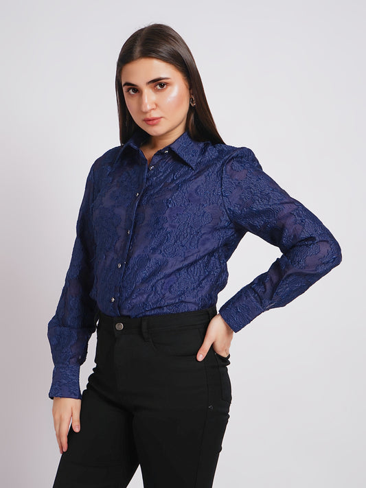 blue women shirt