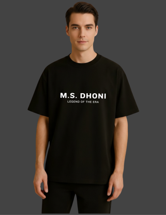 dhoni oversized tshirt men front stumps