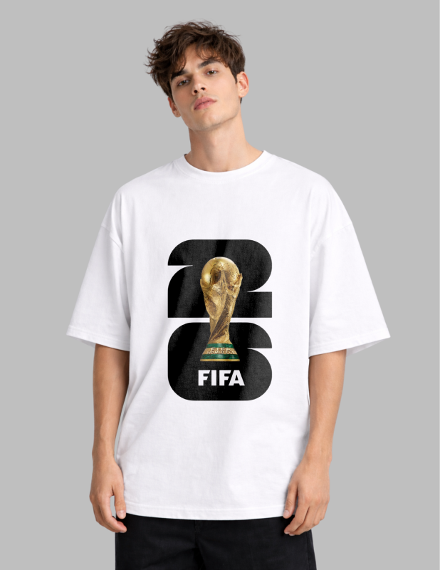 fifa white men oversized t-shirt