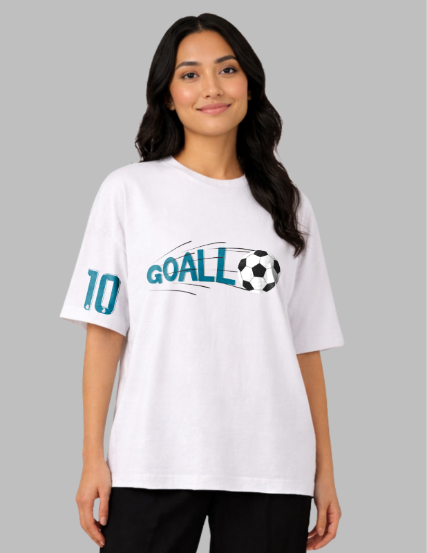 Person wearing a white 'Harry Potter' t-shirt with green text on a gray background