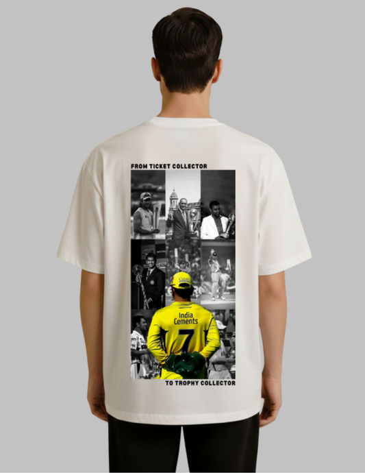 Oversized Tshirt MS Dhoni Trophy back