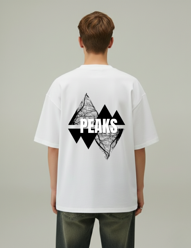 Peak Men Oversized T-Shirt White Back