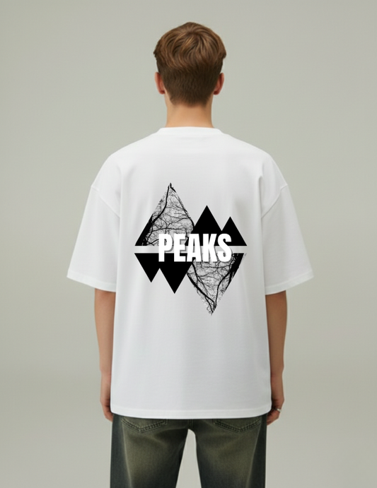 Peak Men Oversized T-Shirt White Back
