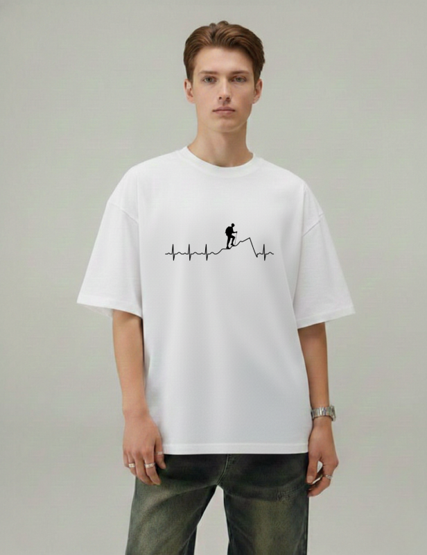 Peak Men Oversized T-Shirt White Front