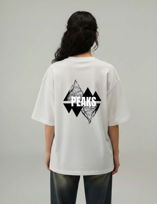 Peaks women oversized t-shirt white back