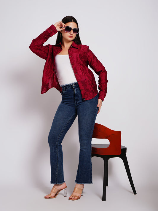 maroon women shirt