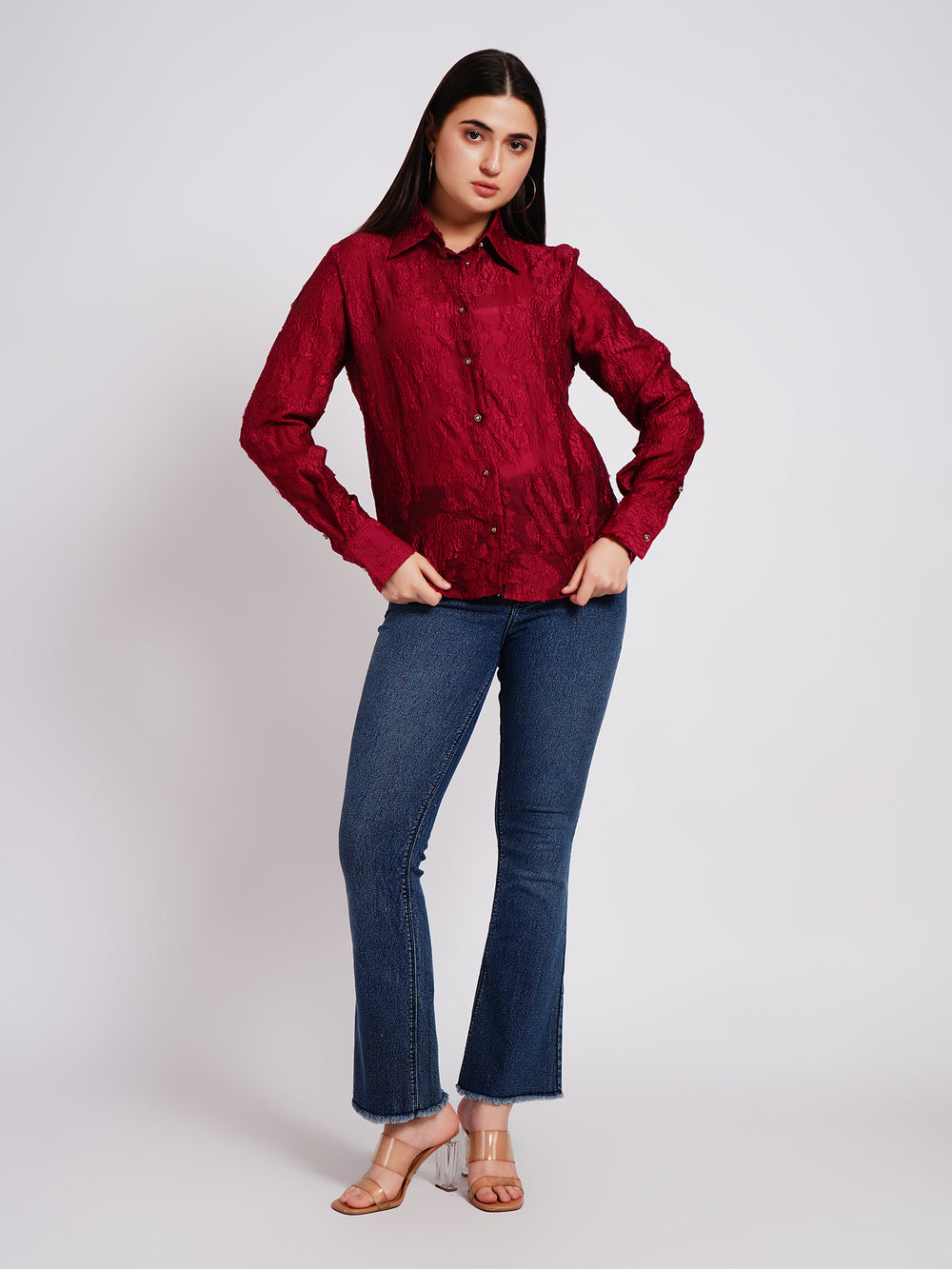 maroon women shirt