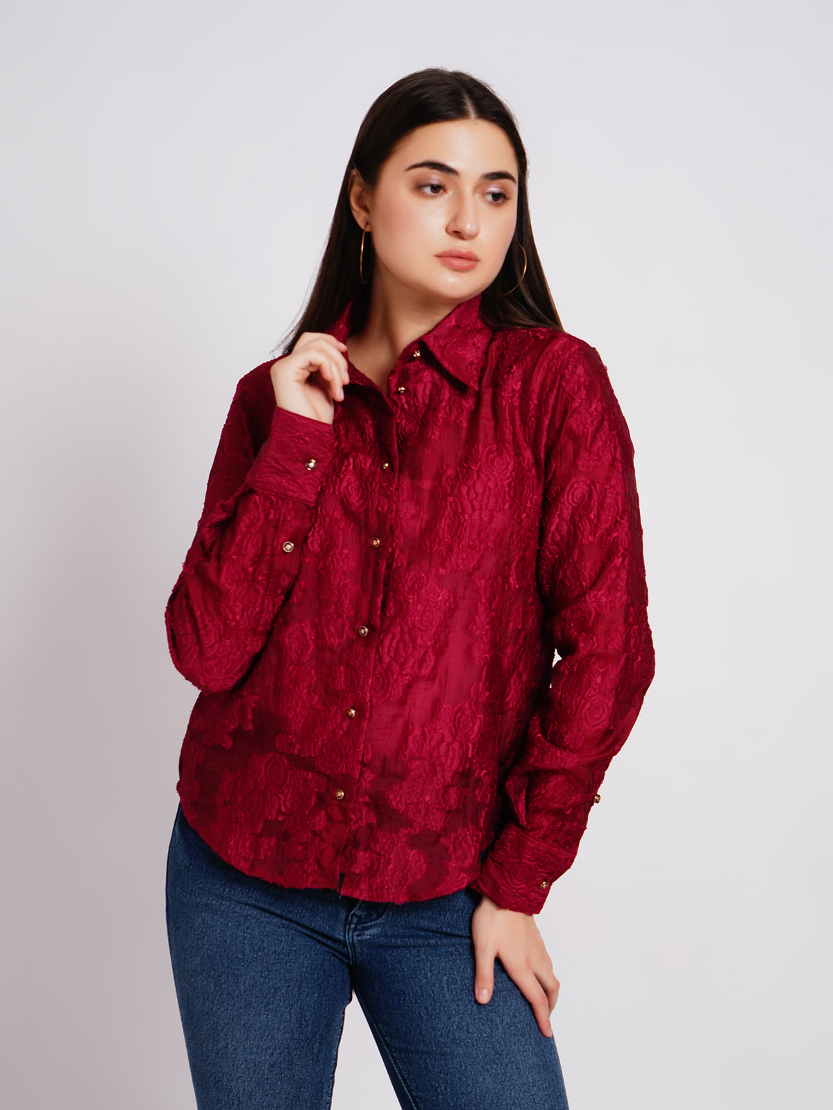 maroon women shirt