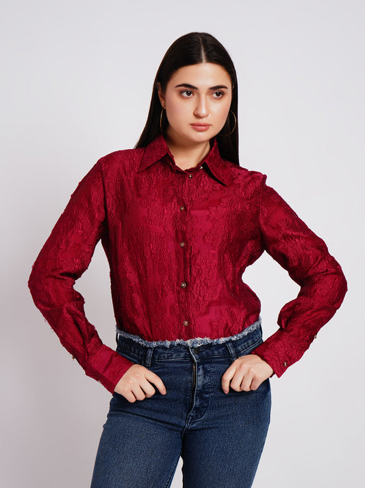 maroon women shirt