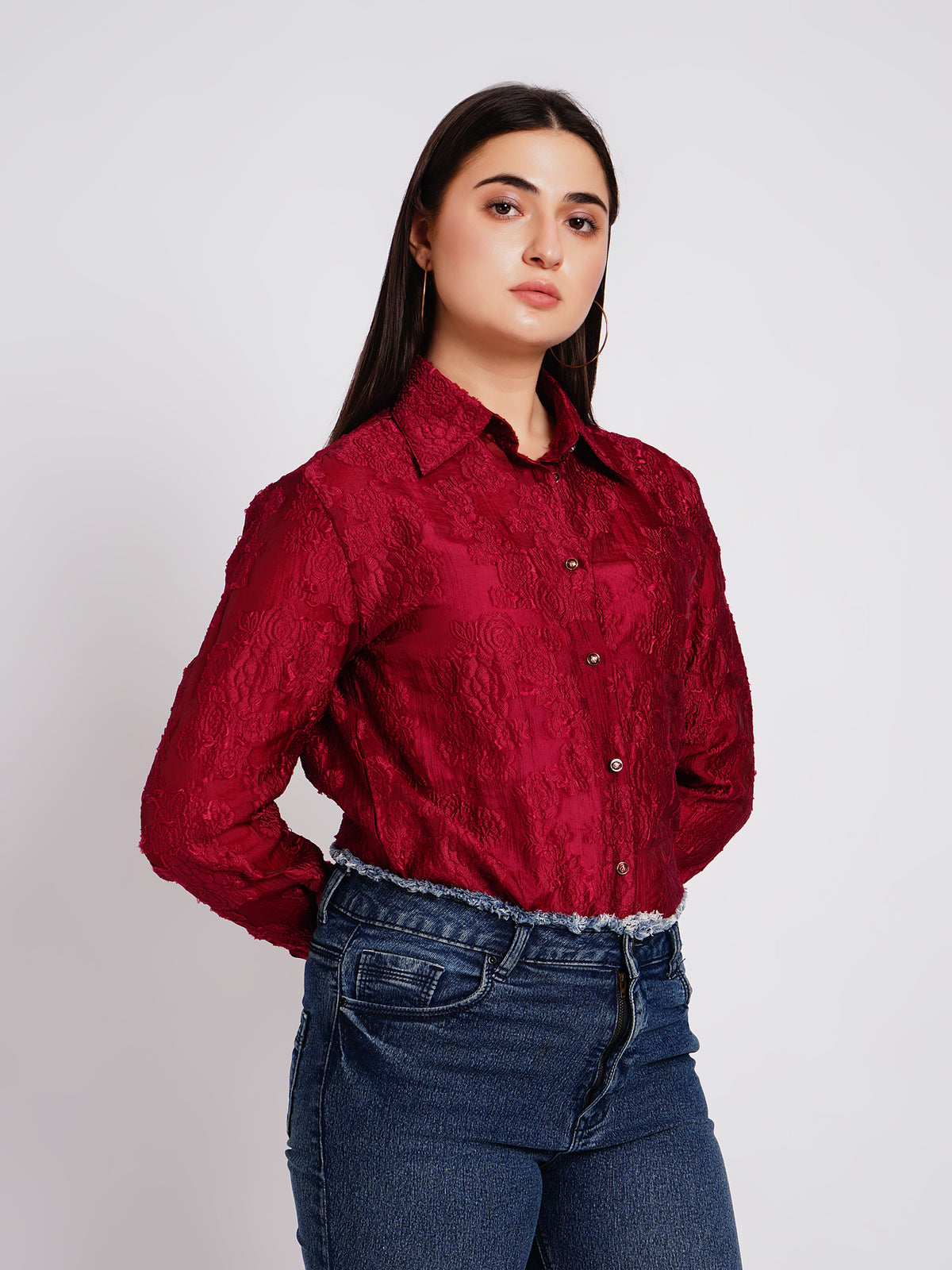 maroon women shirt