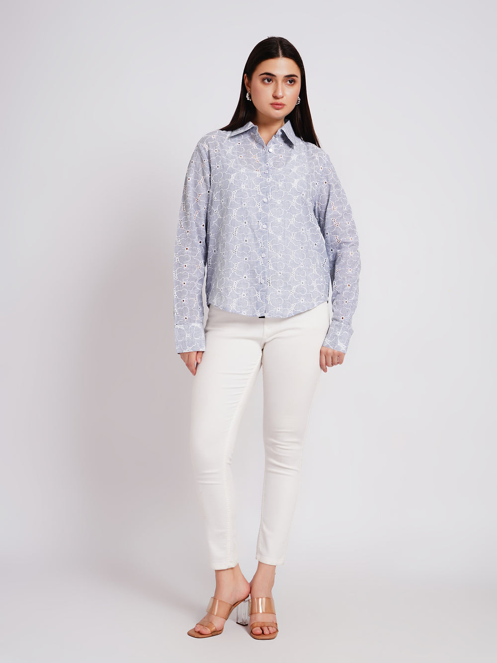 blue women shirt