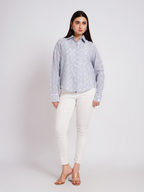blue women shirt