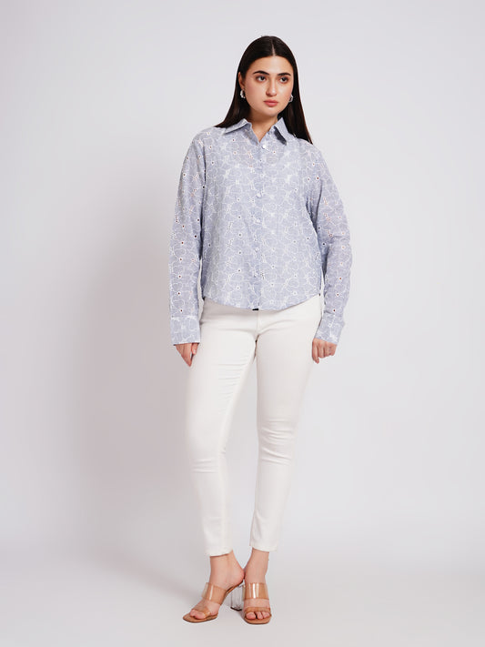 blue women shirt