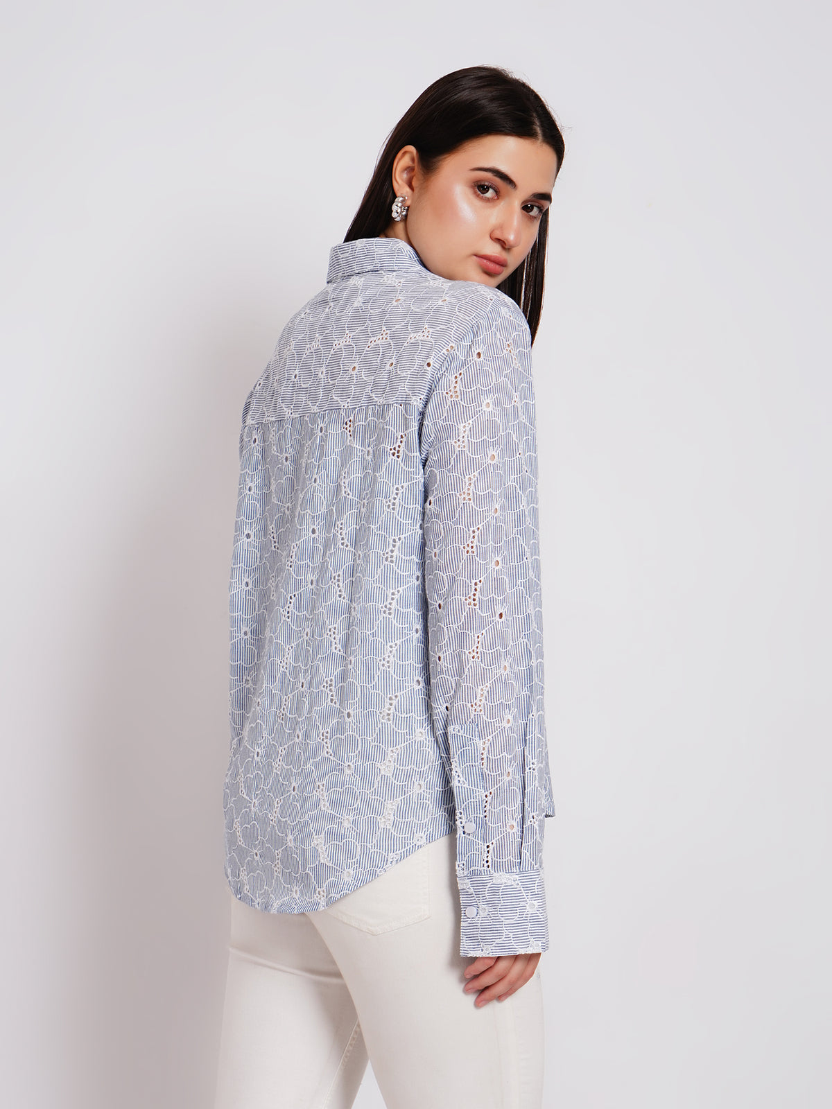 blue women shirt