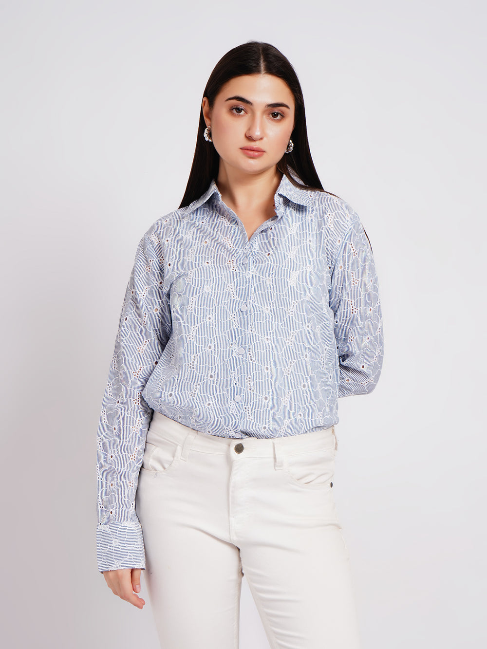 blue women shirt