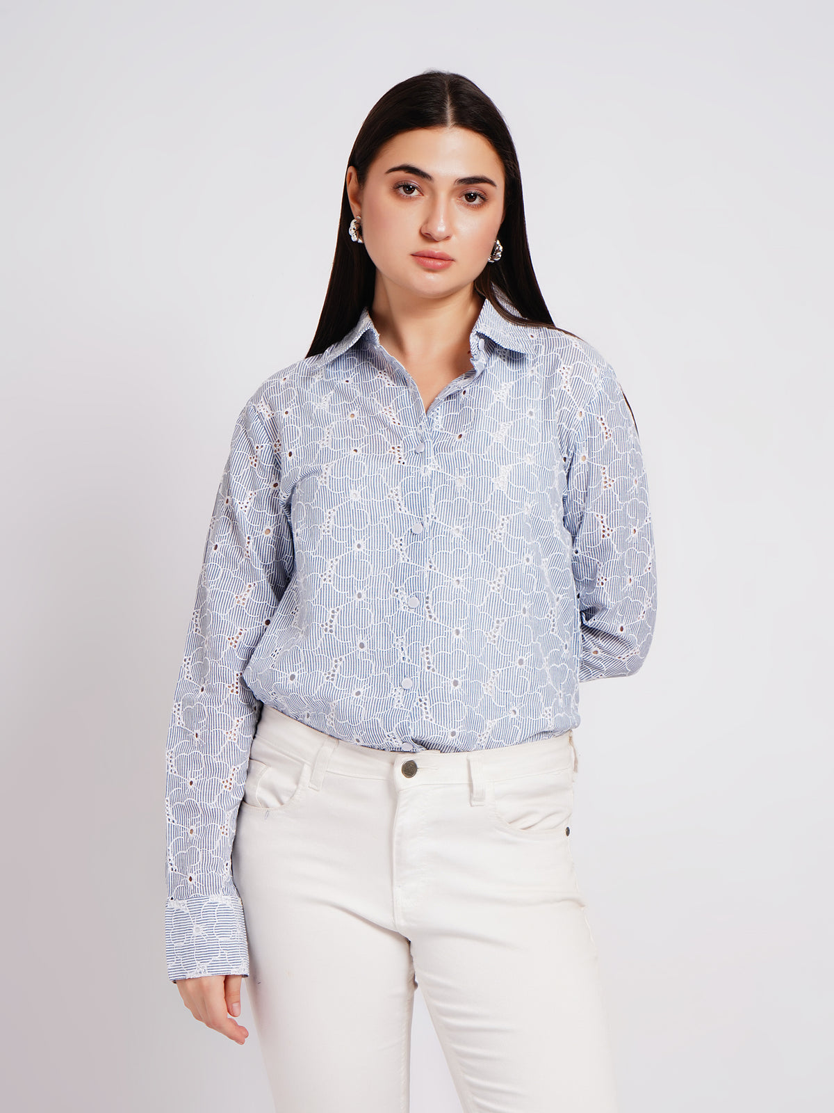 blue women shirt