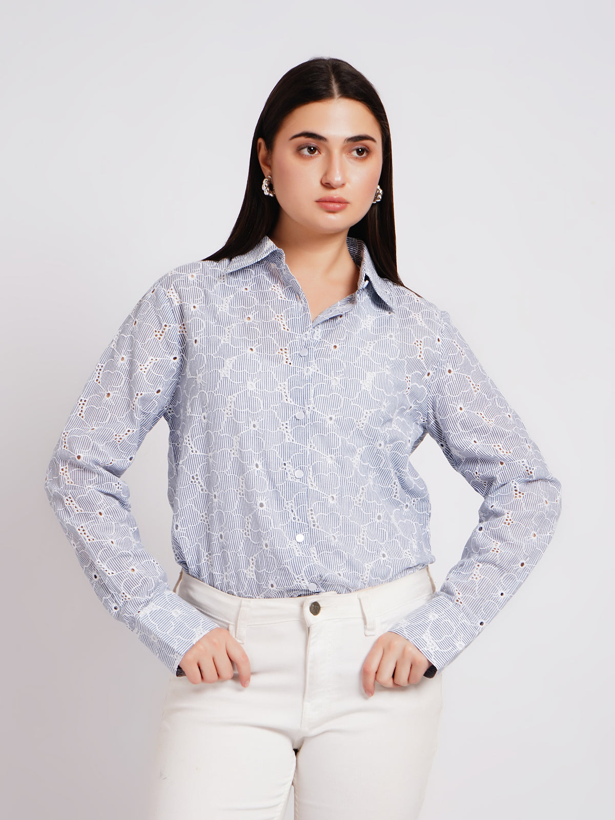 blue women shirt