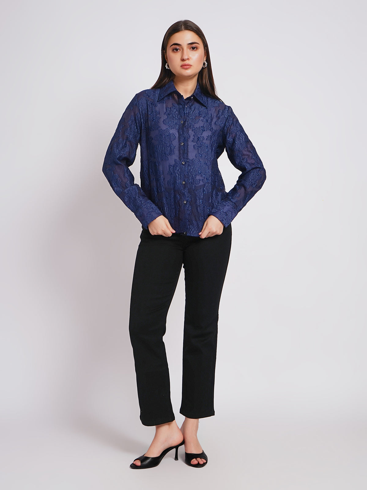 blue women shirt