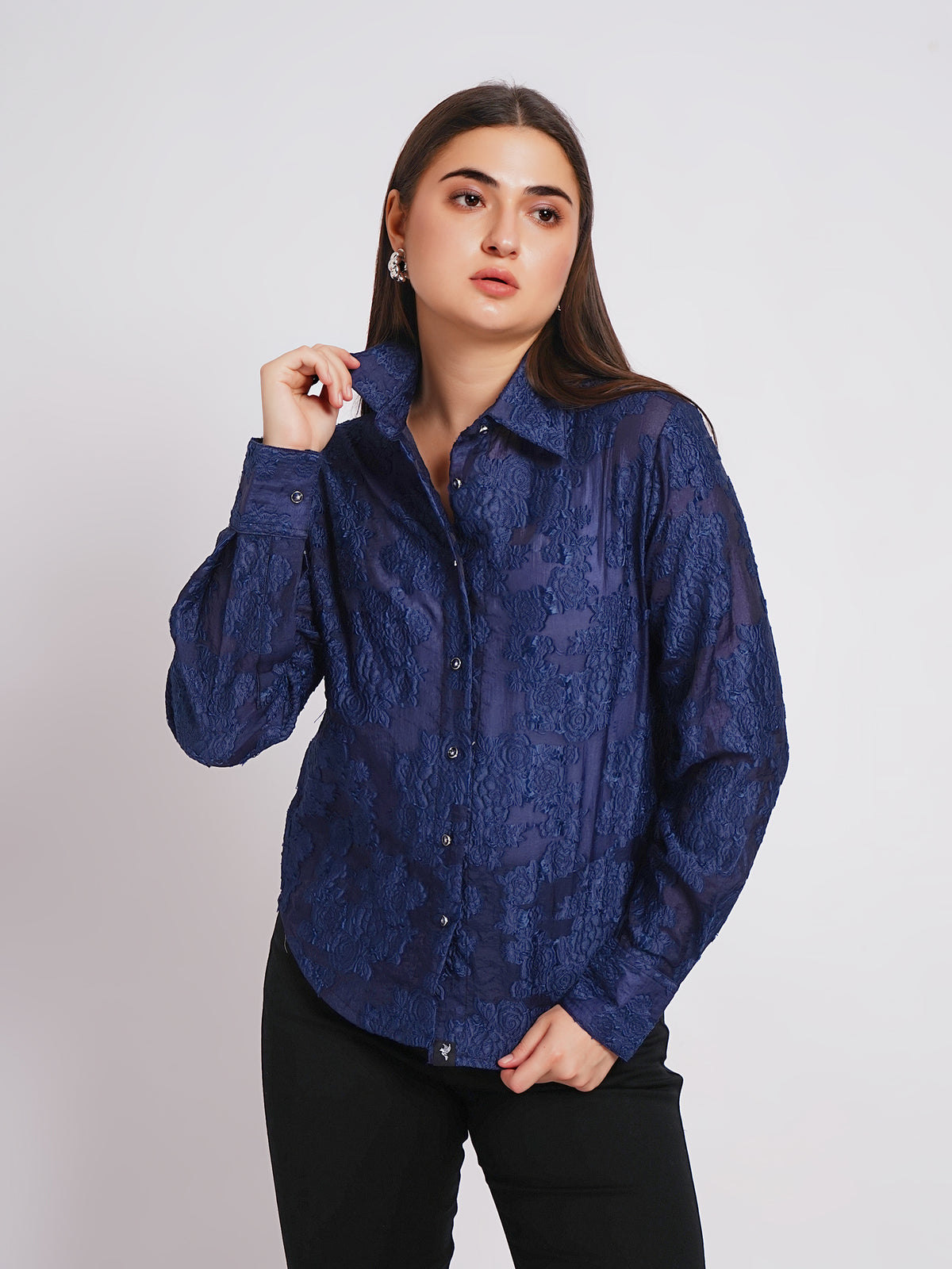 blue women shirt