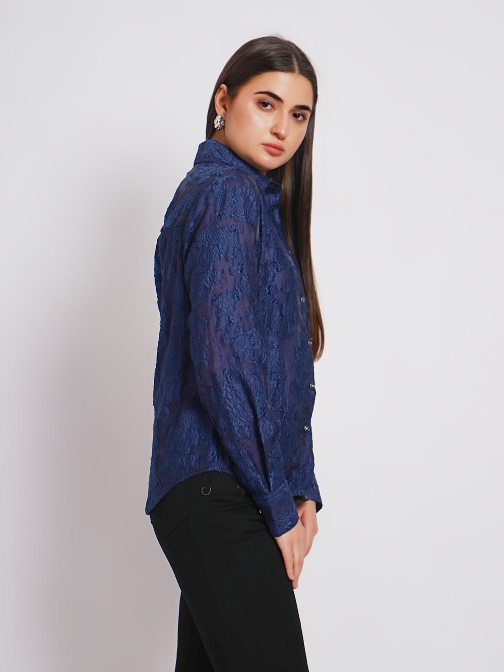 blue women shirt