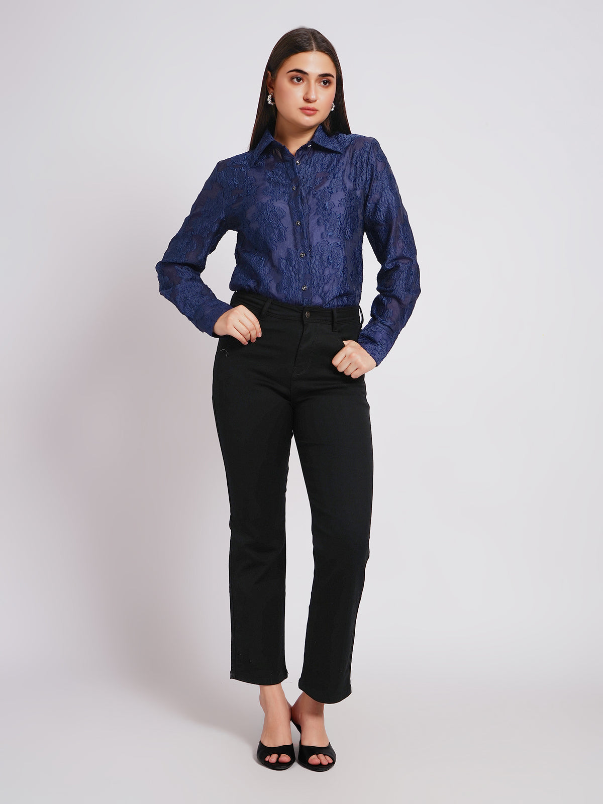 blue women shirt