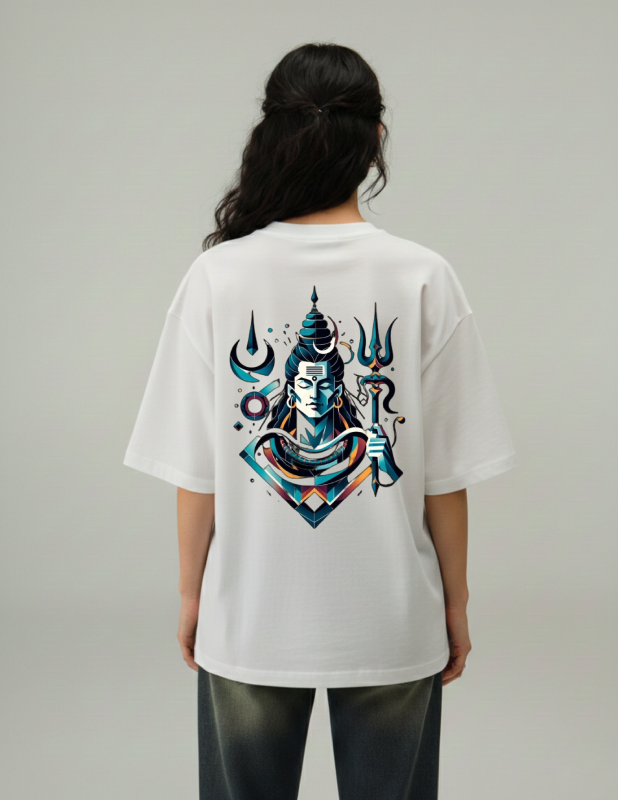 Shiva shunya women oversized t-shirt white back