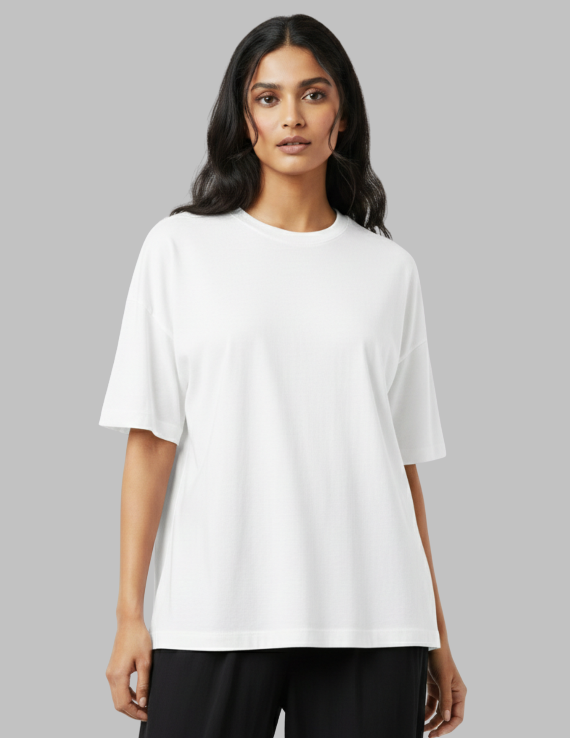 Solids white women oversized t-shirt