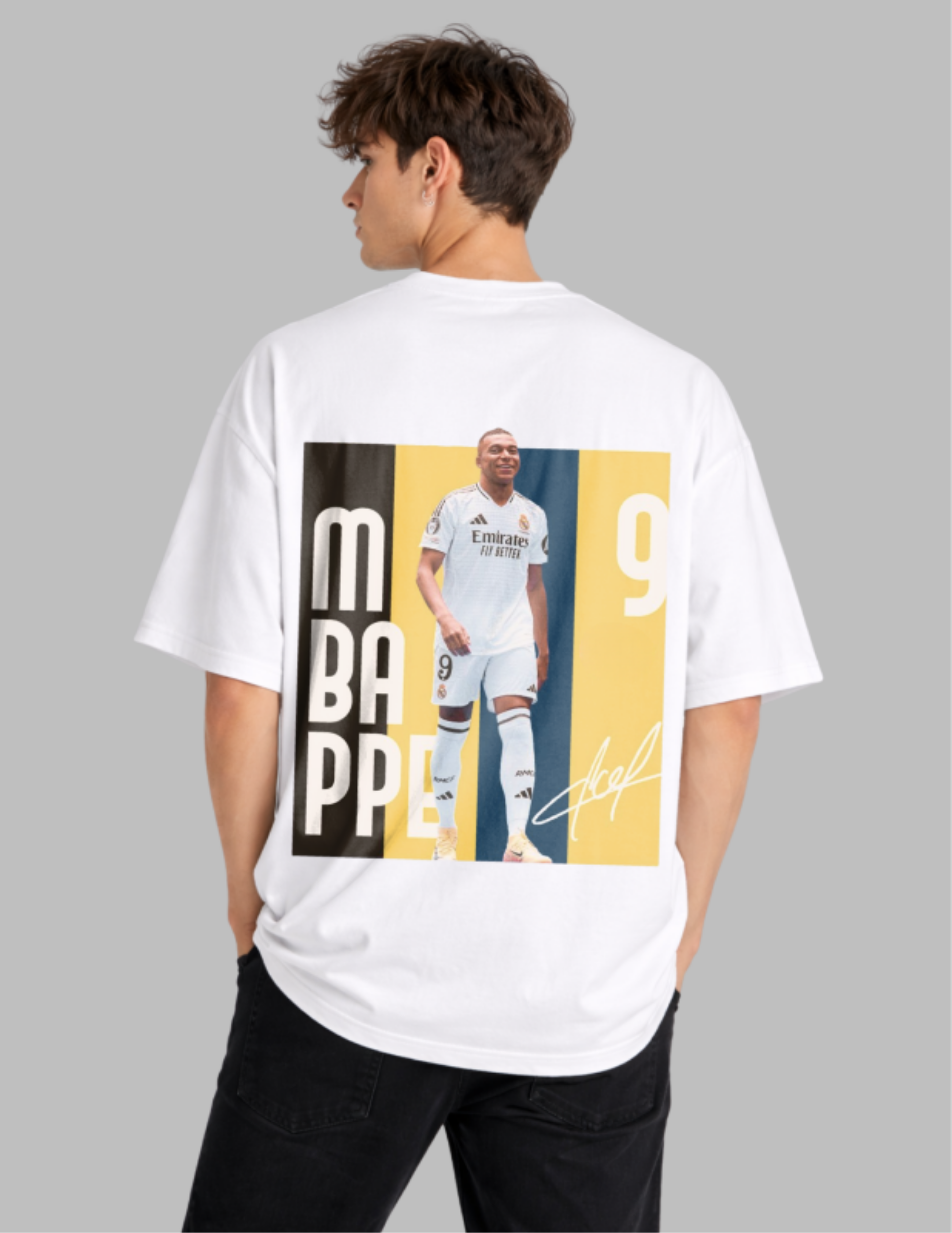 mbappe men football oversized tshirt