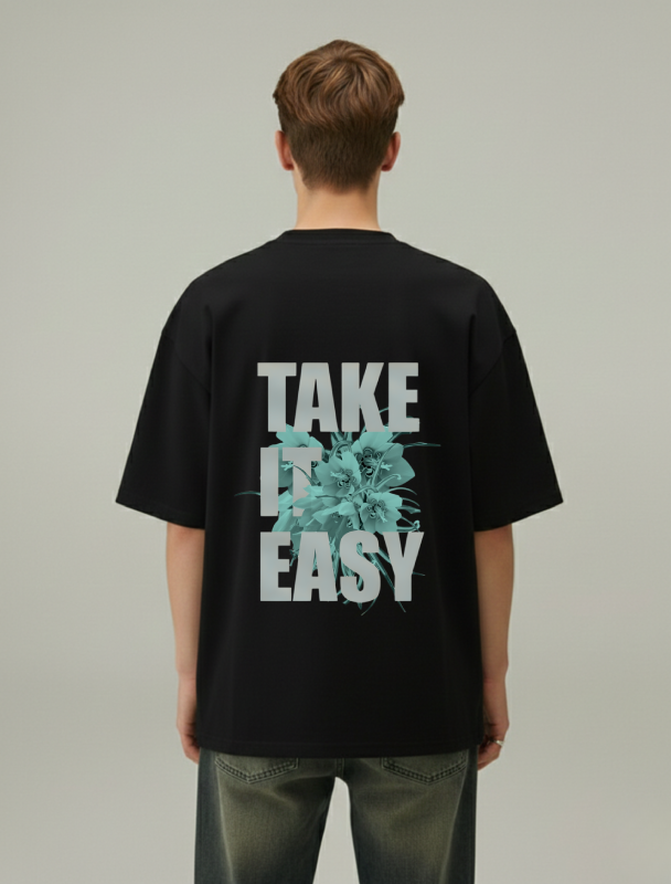 Take it easy men oversized tshirt black back