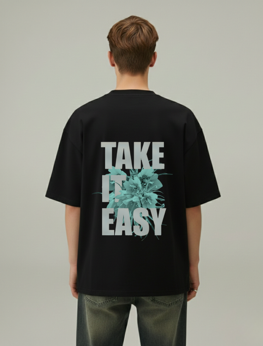 Take it easy men oversized tshirt black back