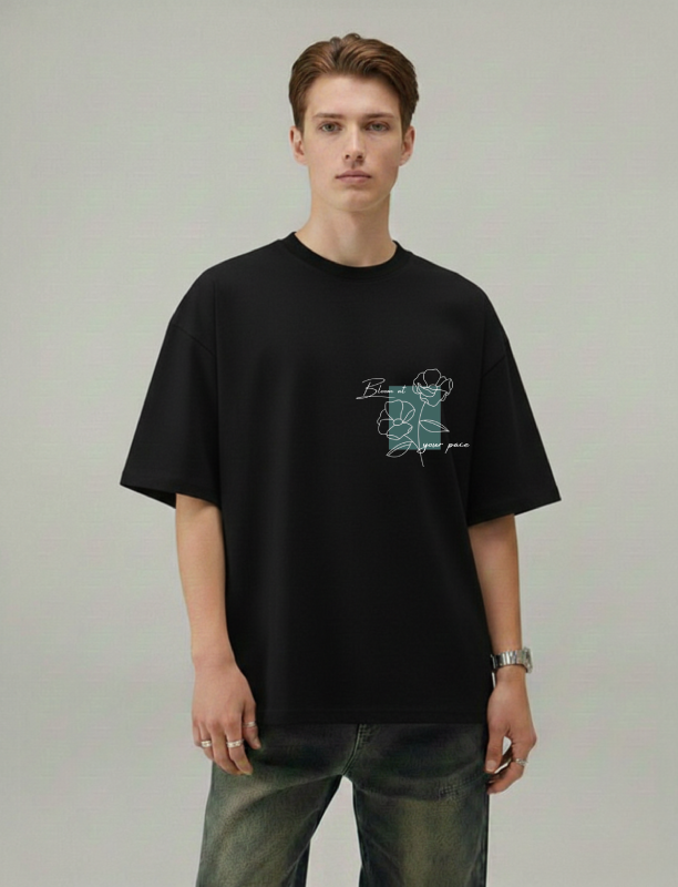 Take it easy men oversized tshirt black front