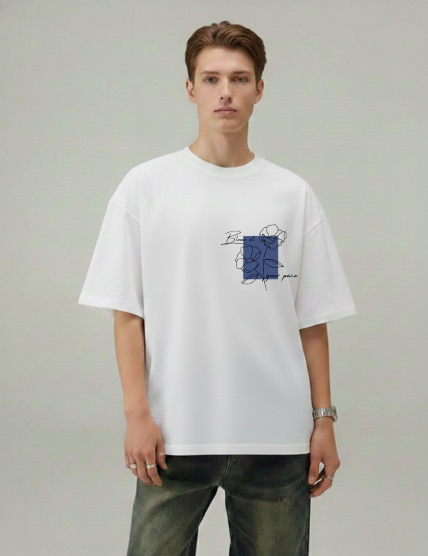 Take it easy men oversized tshirt white front