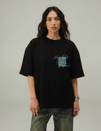 Take it easy women over sized t-shirt black front