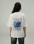 Take it easy women over sized t-shirt white back