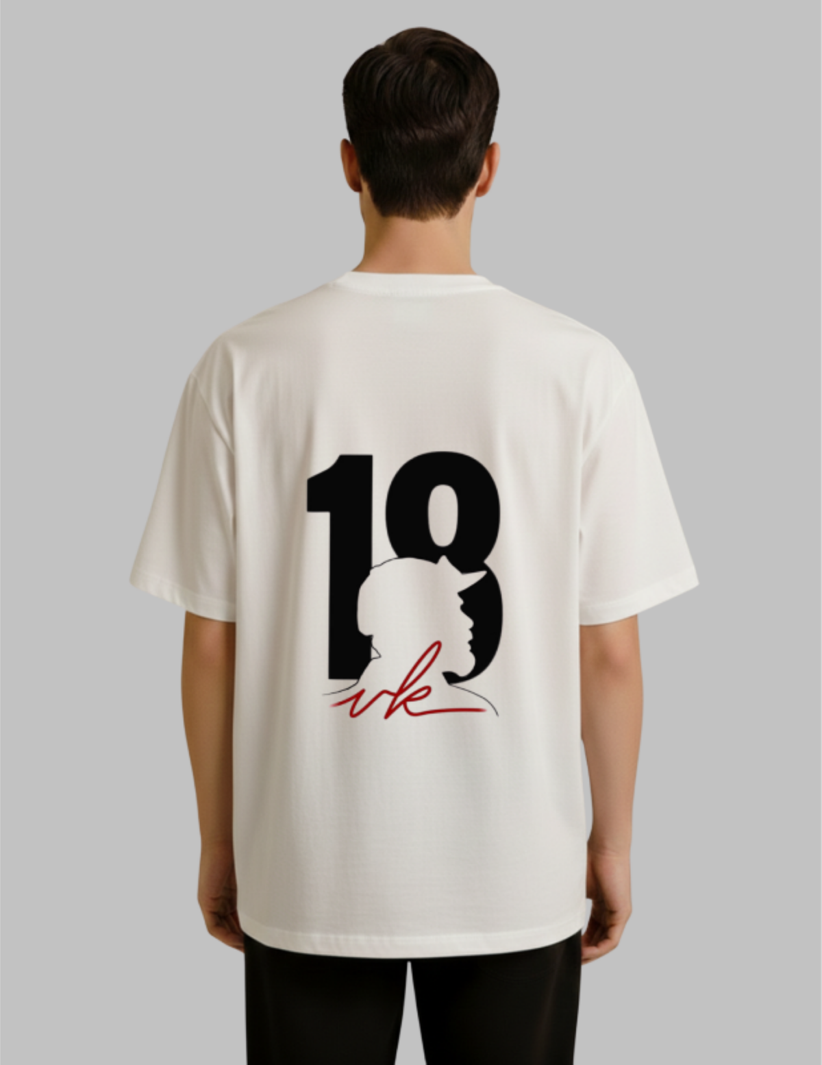 VK men oversized tshirt white back