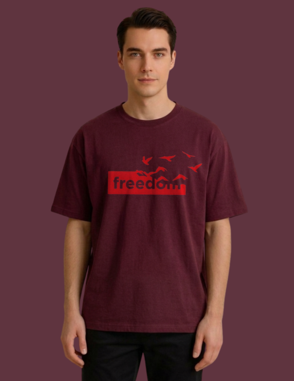 men oversized tshirt wine freedom