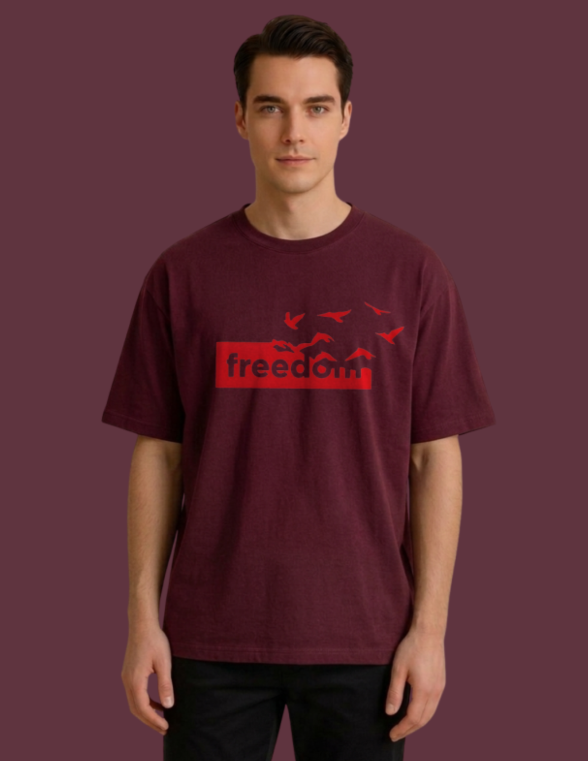 men oversized tshirt wine freedom