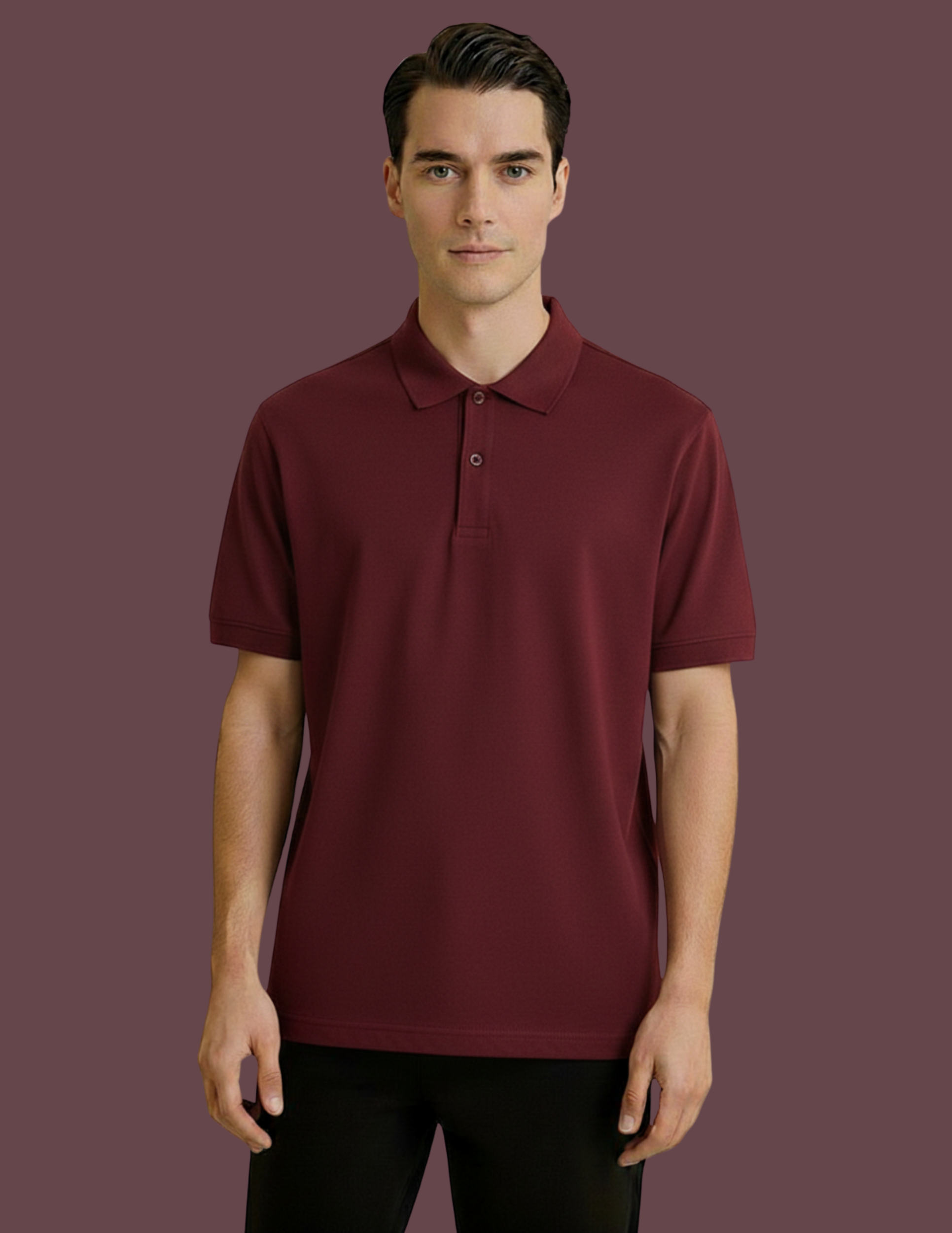 men polo tshirt cherry red