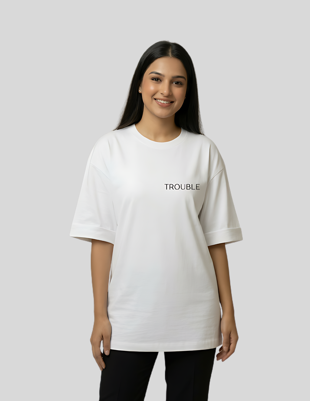 oversized women tshirt trouble