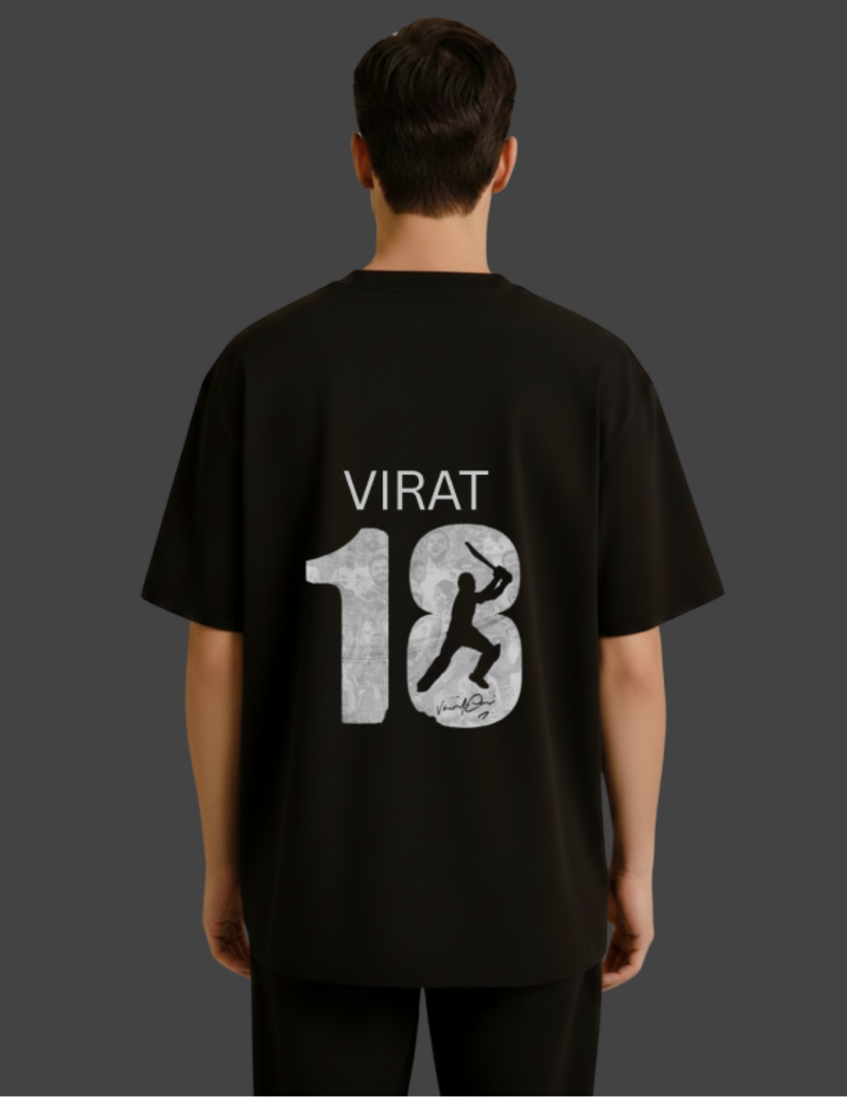virat kohli men oversized tshirt back