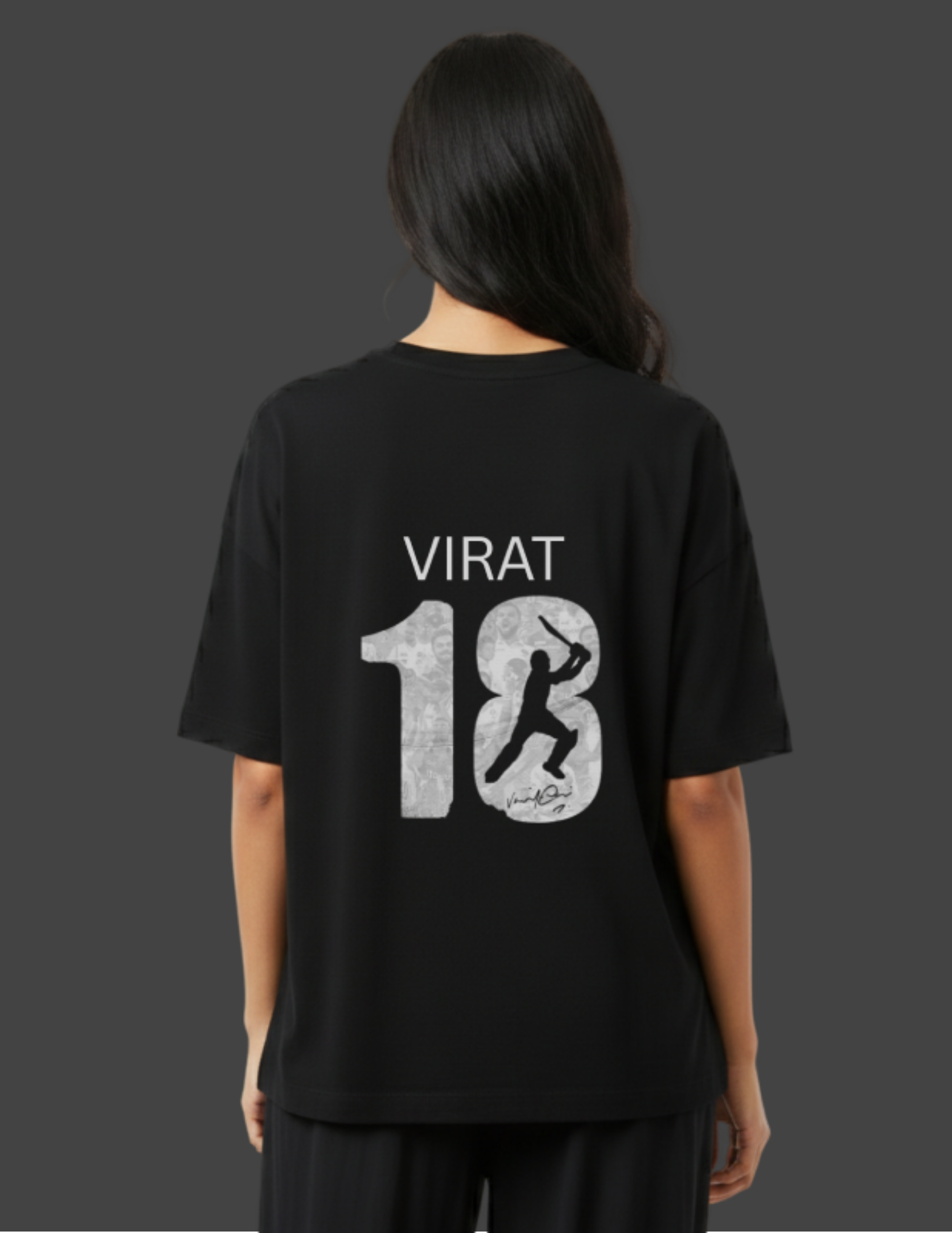 virat kohli women oversized tshirt back