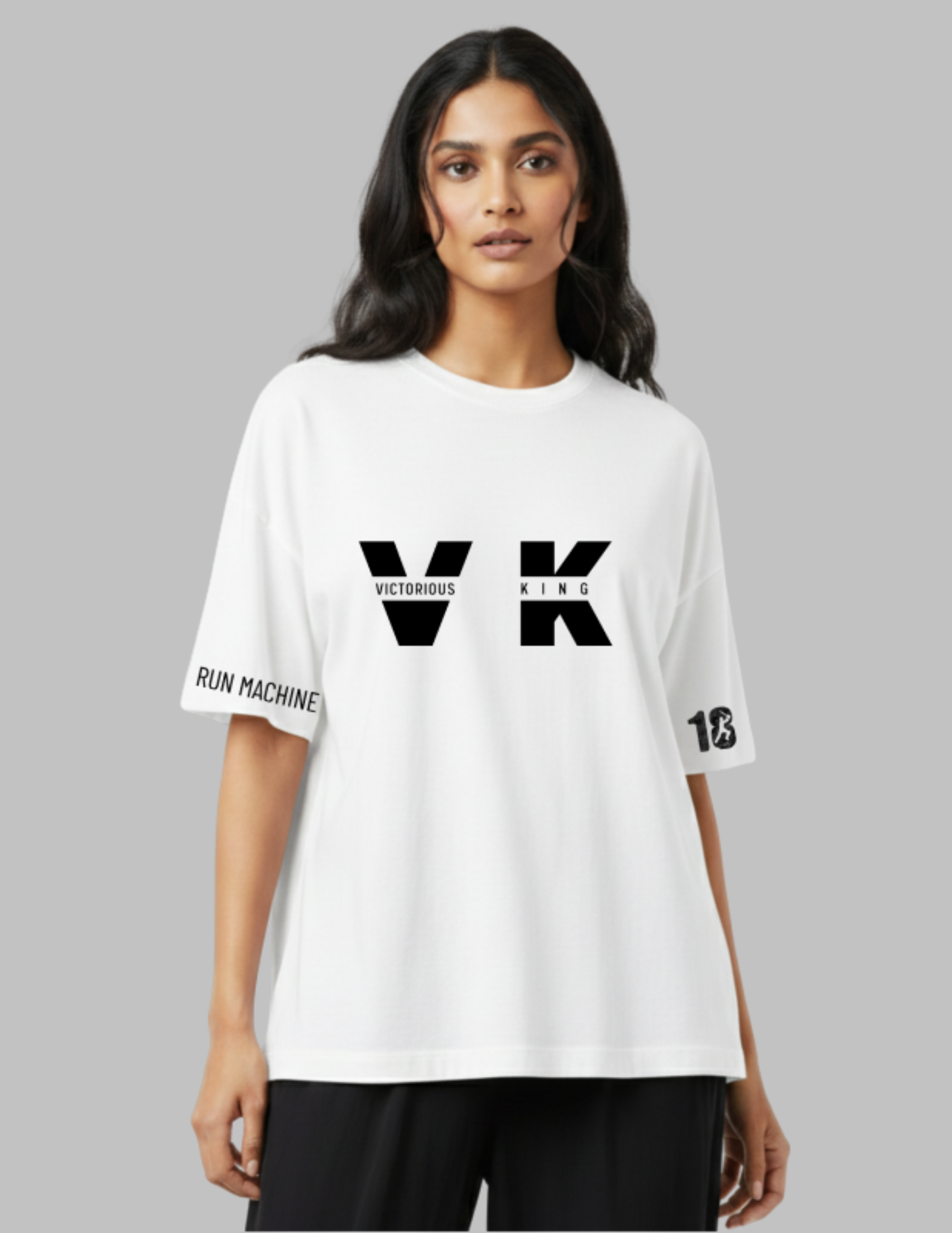 virat women oversized tshirt white front