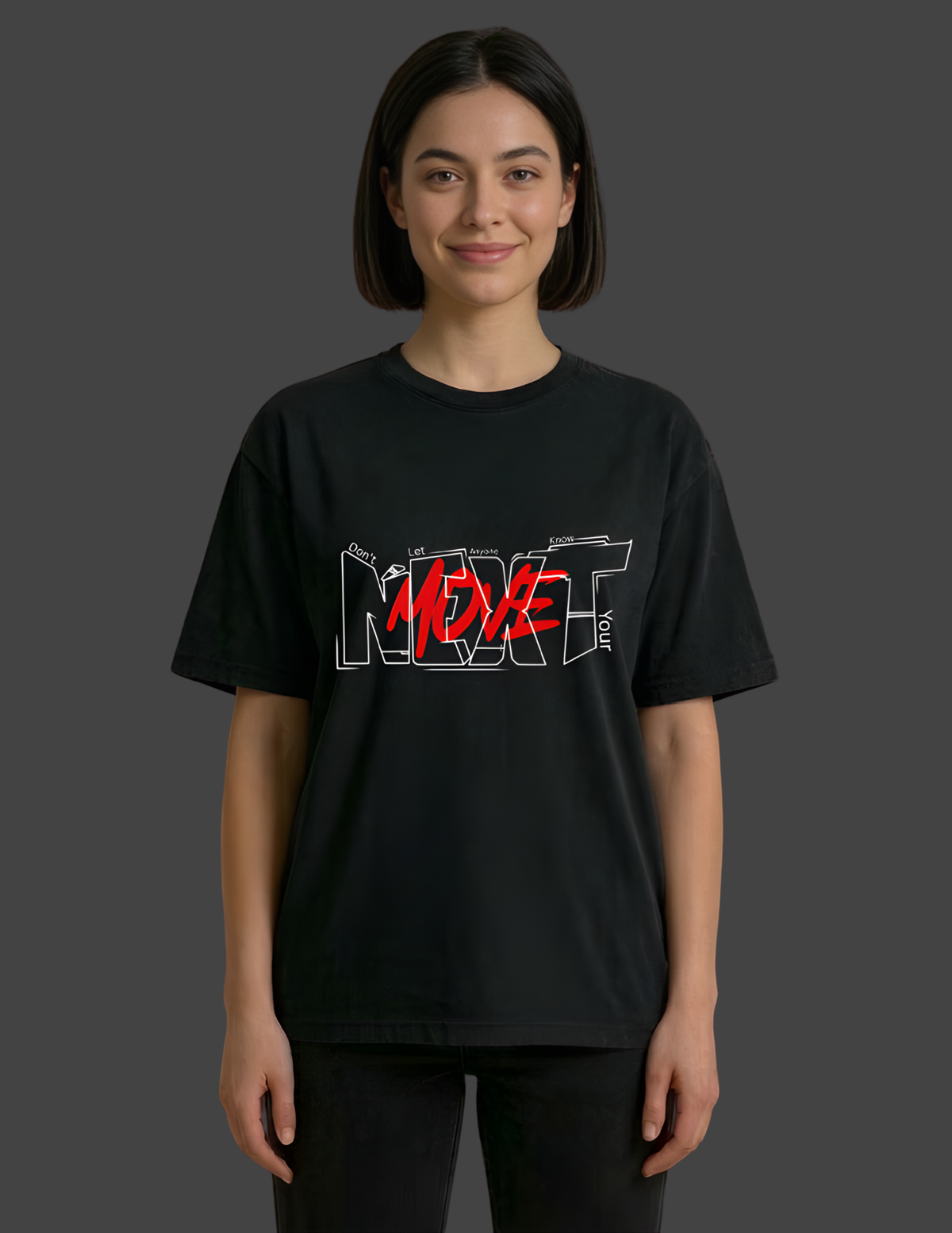 women oversized tshirt black next move