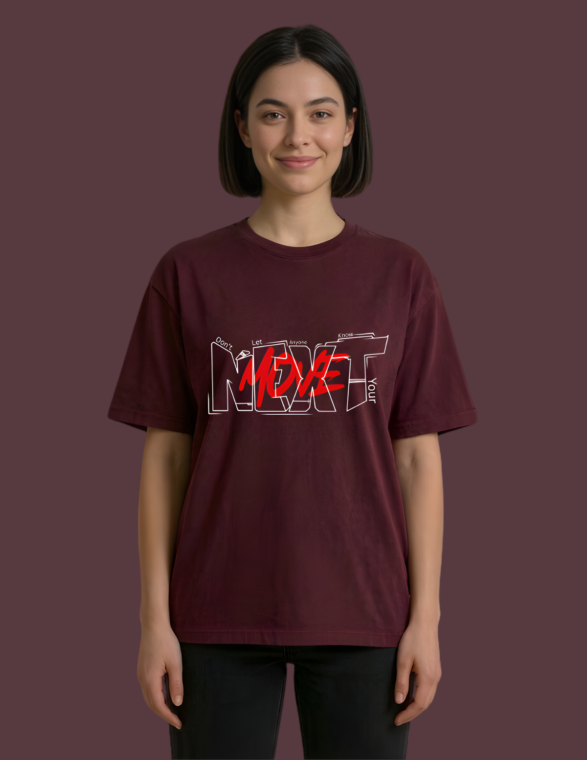 women oversized tshirt wine next move